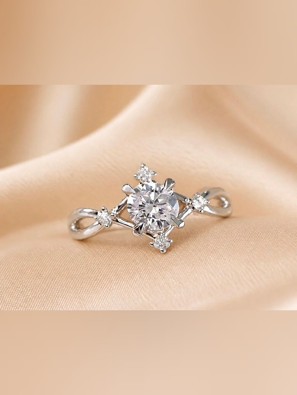 $8 Each Or Bundle 5/$20 Sterling Silver & Cubic Zirconia Solitaire Twist Ring